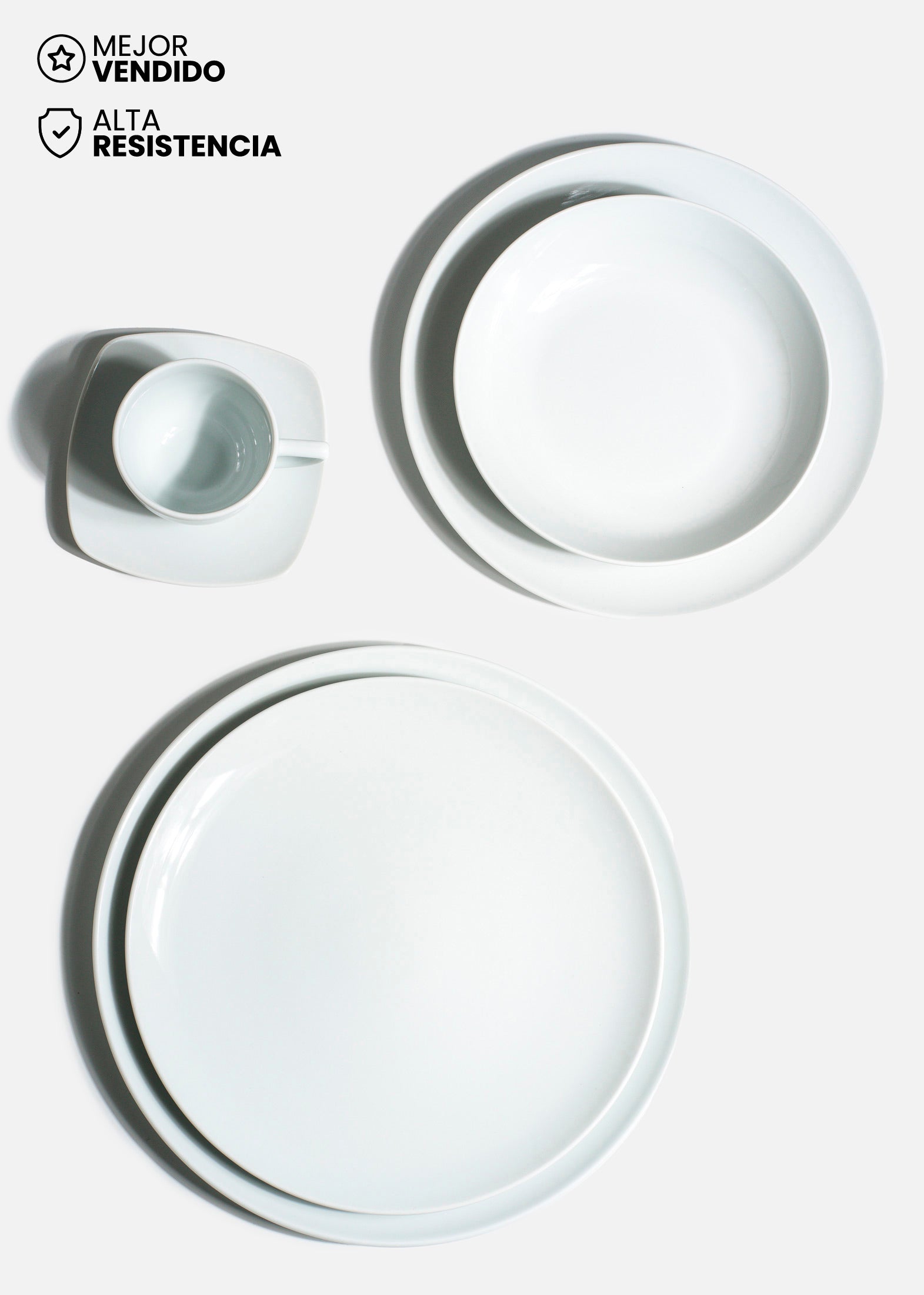 Platos de porcelana blanco Elegance
