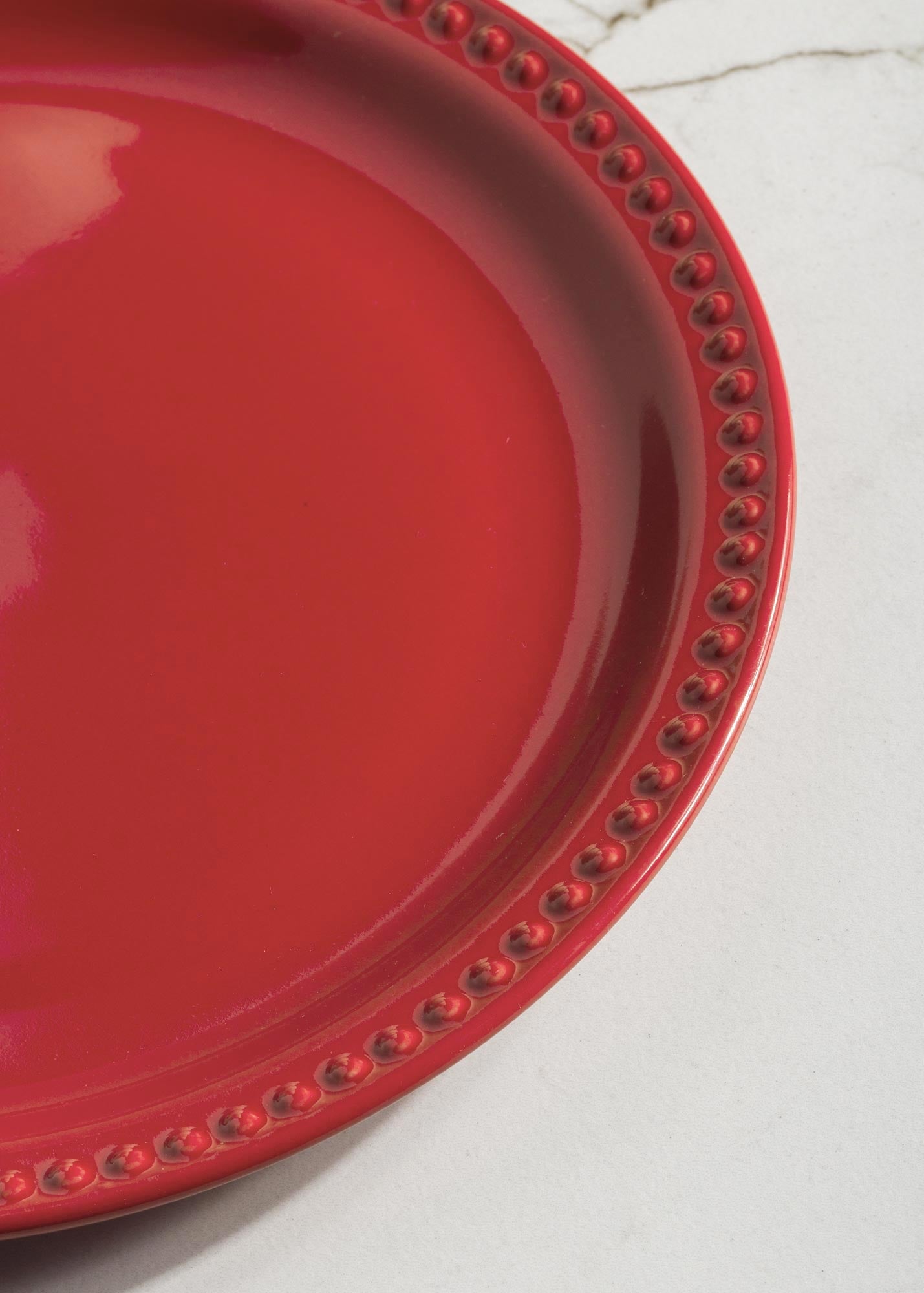 Platos de cerámica rojo Monet