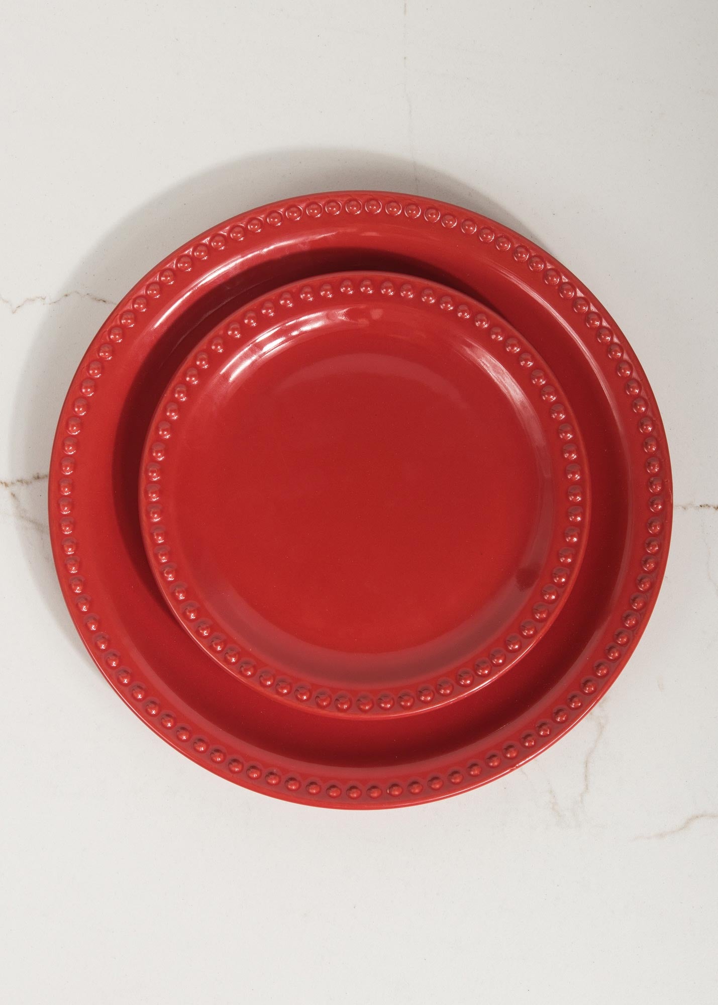 Platos de cerámica rojo Monet