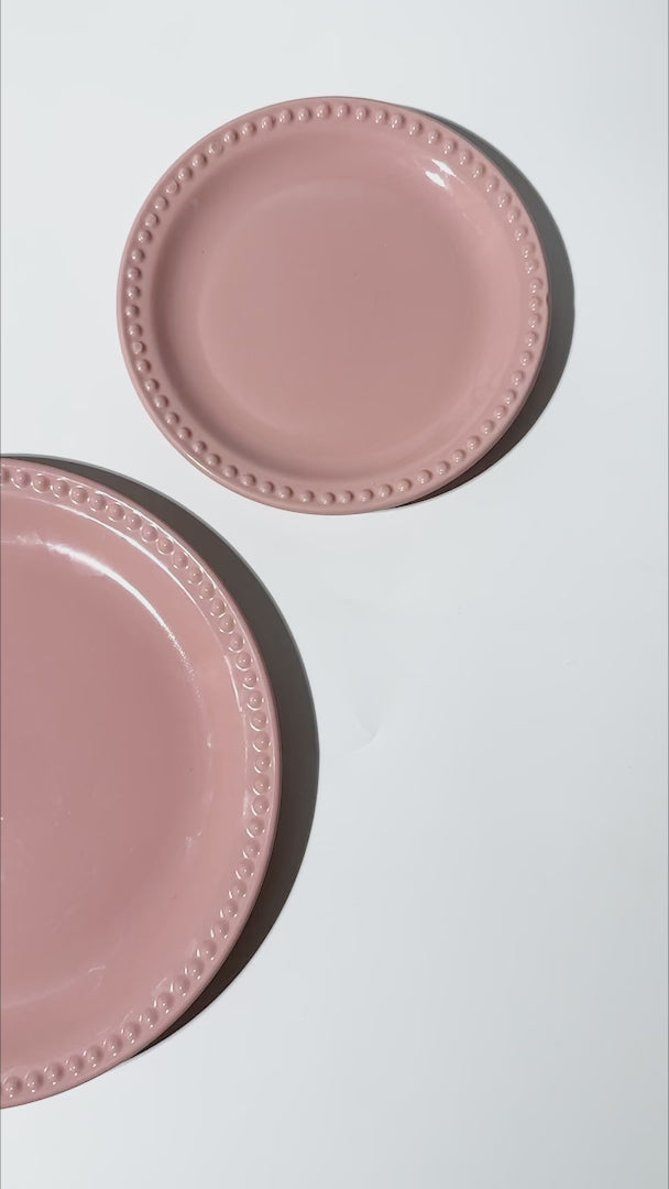 Platos de cerámica rosa Monet